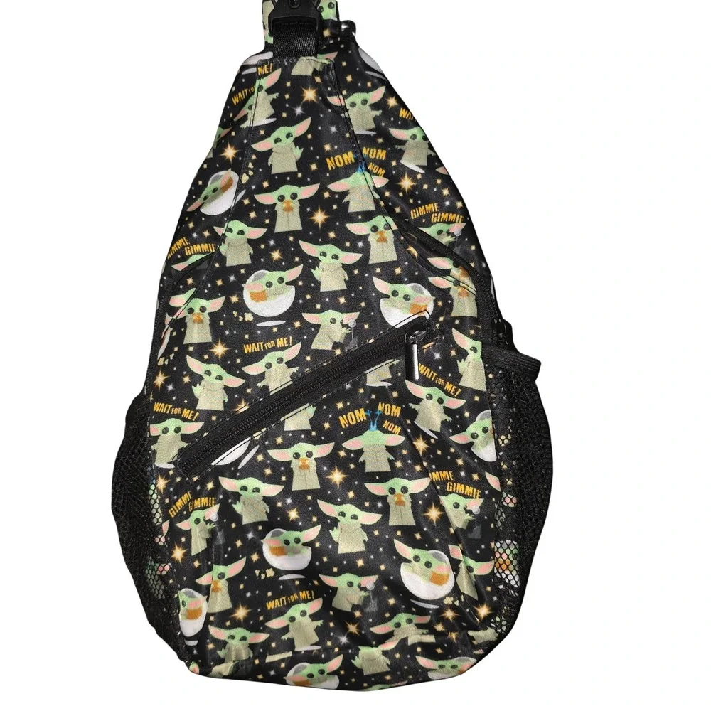 Grogu Baby Yoda Crossbody Sling Backpack Star Wars The Mandalorian Unique Custom